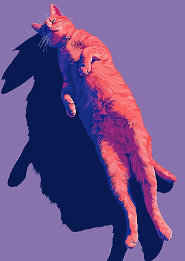 Relaxed Cat Illustration