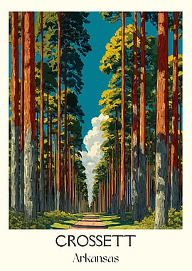 Crossett, Arkansas Forest Landscape Art
