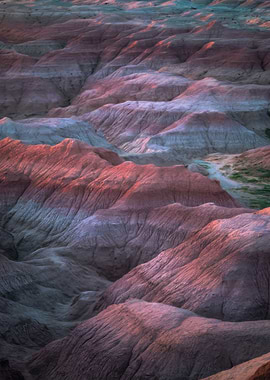 Badlands Landscape at Sunset