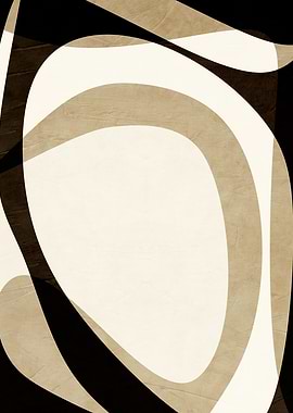 Abstract Curves in Beige and Black