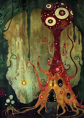 Surreal Treehouse Fantasy Painting