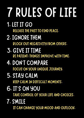 Rules of Life - Inspirational Poster