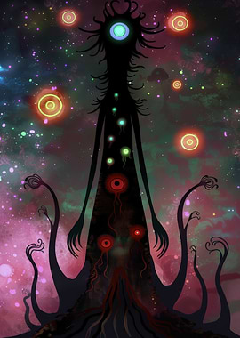 Cosmic Horror Entity with Multiple Eyes