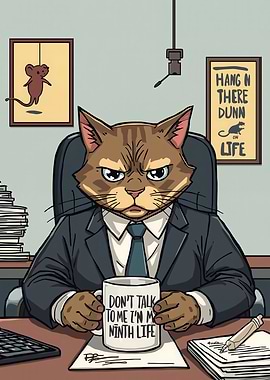 Grumpy Cat Boss in Office
