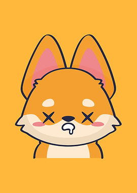 Cartoon Fox with X Eyes