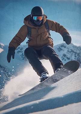 Snowboarder Action Mountain Slope
