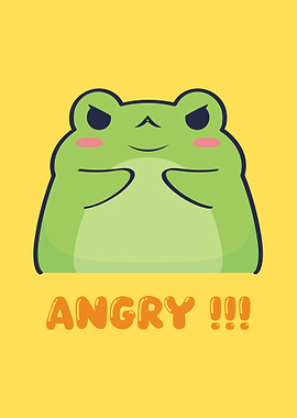 Angry Frog Cartoon Illustration