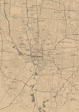 Columbus ,Ohio Vintage Map