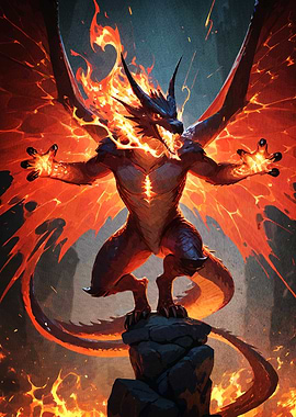 Fiery Dragon Stone Pedestal