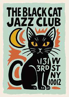 The Black Cat Jazz Club Poster