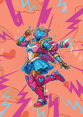 Anime Robot Girl with Pink Accents