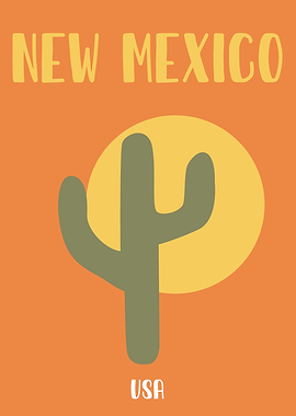 New Mexico Vintage Desert Cactus