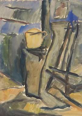 Watercolor Still Life with Yellow Cup