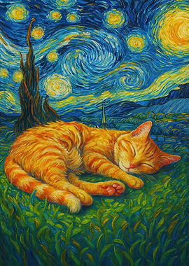 Starry Night Cat