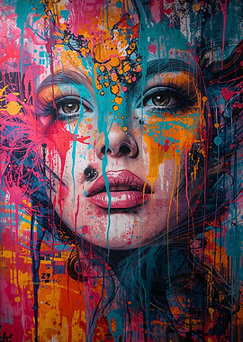 Colorful Abstract Portrait Painting