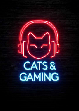 Cats And Gaming Neon Sign