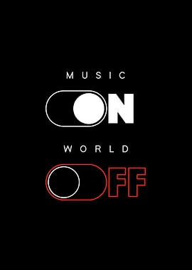 Music On World Off Minimalist Design