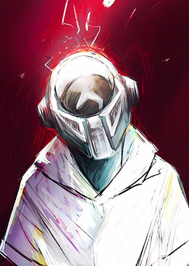 Abstract Portrait with Helmet and Star