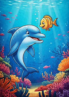 Dolphin Fish Underwater Scene