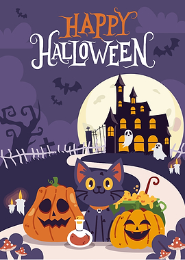 Happy Halloween Spooky Night Illustration