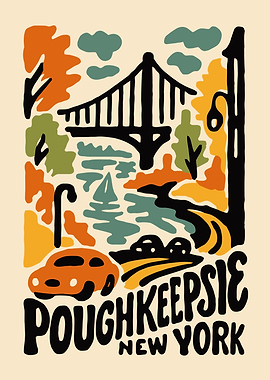 Poughkeepsie New York Travel Poster