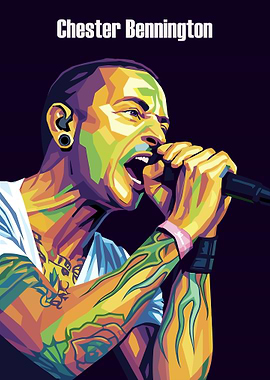 Chester Bennington Colorful Portrait