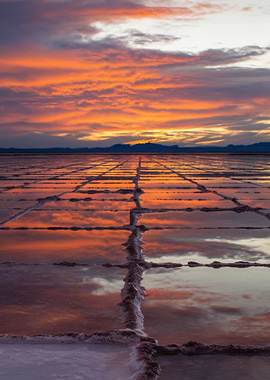 Salt Flats Sunset Reflection