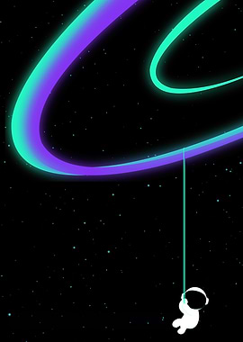 Astronaut Swinging in Space