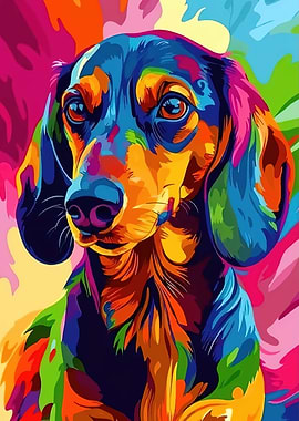 Colorful Dachshund Portrait