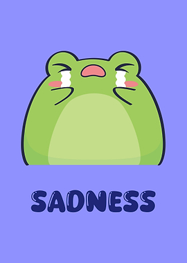 Sad Frog Cartoon Illustration