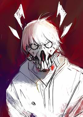 Cyberpunk Character with Mask and Hoodie