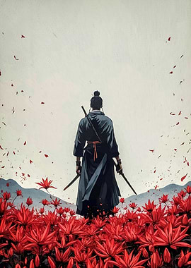 Samurai Red Lily Field