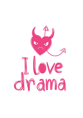 I Love Drama Pink Devil Heart