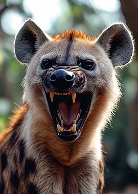 Snarling Hyena Portrait