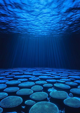 Underwater Coral Reef with Sun Rays