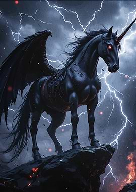 Dark Winged Unicorn Storm
