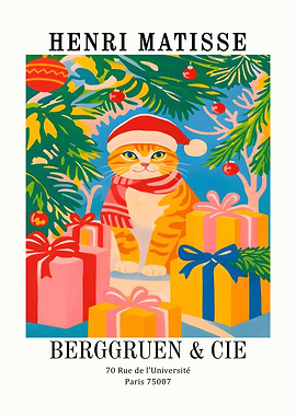 Henri Matisse Christmas Cat Art Print
