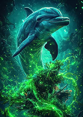 Dolphin Underwater Greenery