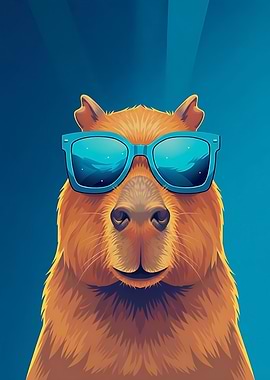 Capybara with Sunglasses Illustration