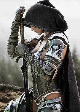 Hooded Warrior with Sword