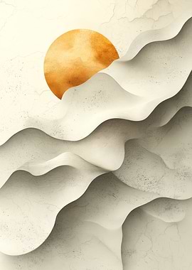 Abstract Sand Dunes and Sun