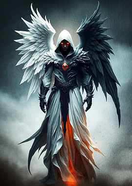 Winged Dark Angel Red Eyes