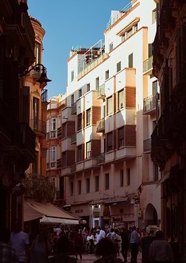 Busy street in Spanish city