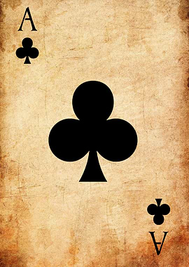 Ace of Clubs Vintage Card