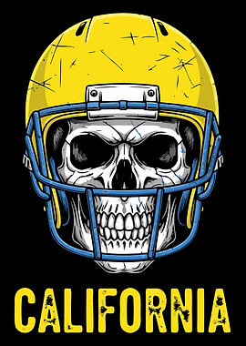 California Football Skull Helmet Graphic
