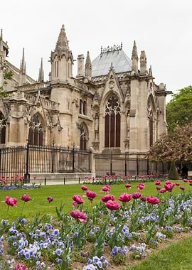 Notre Dame Cathedral with Flowers