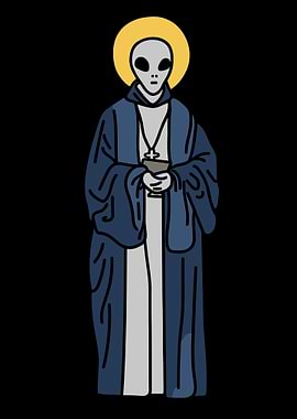 Alien Saint Cartoon Illustration