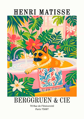 Henri Matisse Dog in Bathtub Poster