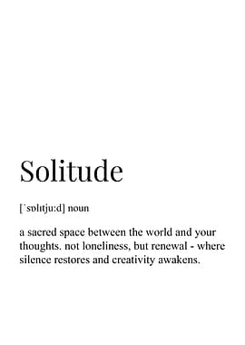 Solitude Definition Text Art