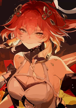 Anime Girl with Red Hair